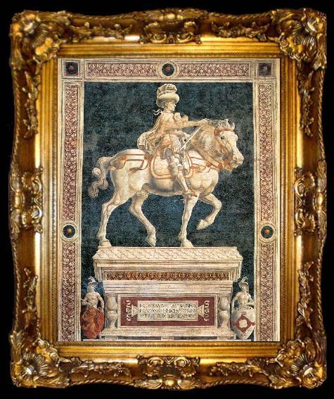 framed  Andrea del Castagno Monument to Niccolo  da Tolentino, ta009-2